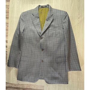 Todd Snyder Sutton fit Wool Blend Blazer Jacket Sz 42R plaid grey Union Made USA
